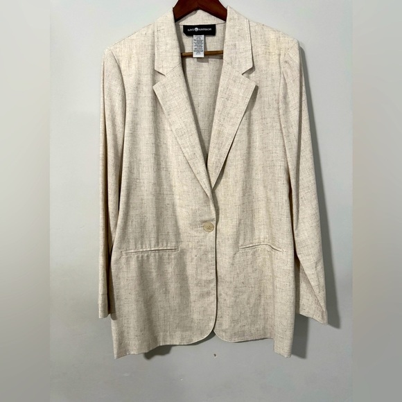 Sag Harbor - Beige Linen Suit Jacket and Pencil skirtt - Picture 1 of 15